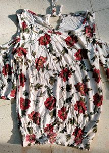 💥offer 💥Floral Cold Shoulder Top