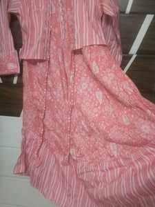 Pink Striped kurti