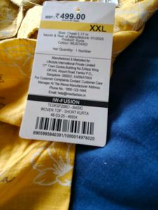 Mustard Color Print Tunic Top