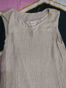 Maxi Cream Winter Dress(Below Knee) Size L