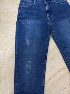 Stylish Blue Denim Jeans with adjustable string