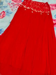 Red Ethnic Skirt