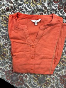AND Orange Button-Down Top | XXL