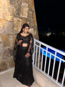 Elegant Black Lace Lehnga