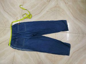 Vintage Denim Pants with Embroidery