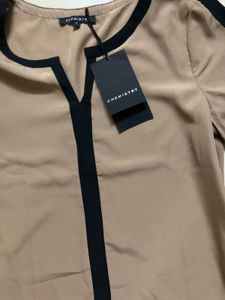 Chemistry Chic Blouse with Black Trim