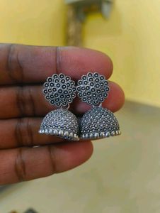 Oxidized Jhumka Earrings