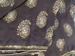 Chamki Work Saree With Blouse
