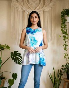 Blue & White Watercolor Tank