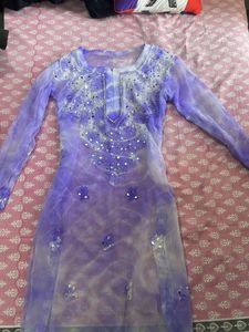 Lavender Embroidered Kurta