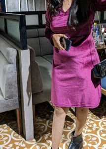 Pure Velvet Pink Party Wear Dress