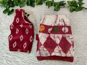 Maroon Printed Ethnic Skirt With Blouse ( Girls)