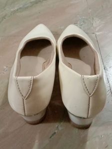 Ivory Heels with Clear Block Heel