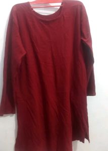 Maroon &#39;Have A Nice Day&#39; Tunic