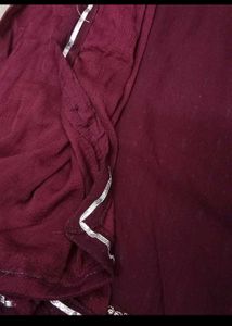 Maroon Embroidered Kurta Set