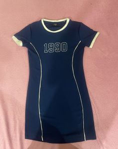 Navy Blue 1990 Mini Dress