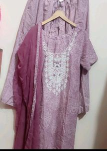 Light Purple🟣 Suit Salwar &amp; Dupatta For 40 Bust