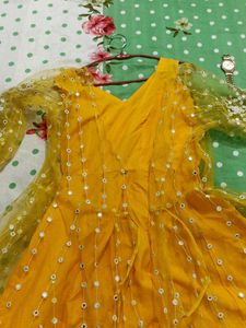 Bright Yellow Flowy Dress