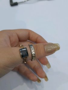 Y2k 2 Ring Combo Gold Platted
