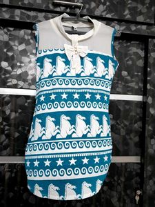Printed Top with Bow Detail