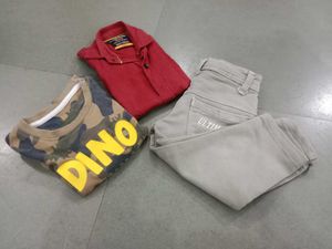 Red Long Sleeve Button-Down Shirt