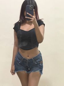 Black Open Back Cut-Out Crop Top