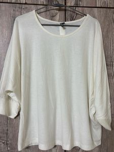 White Dolman Sleeve Top + denim long dress