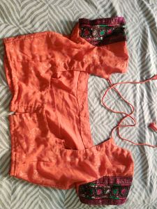 Saree With Blouse (Gerua Colour)