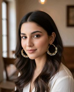Golden hoop earrings