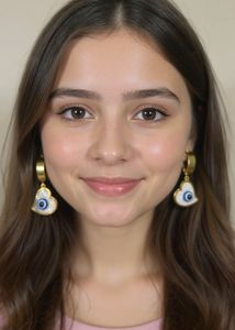Anti Tarnish Golden Evil Eye Earrings