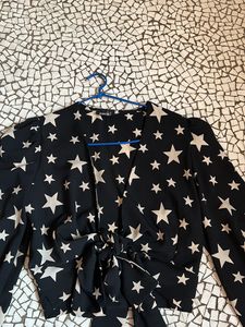 A Starry Wrap Crop Top