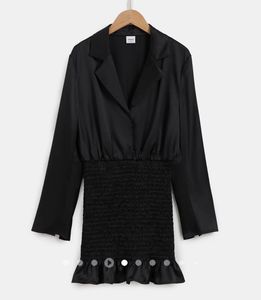 Black Ruffle Shirt Dress