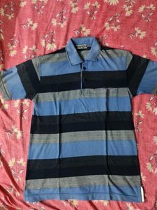 Blue Striped Polo Shirt - XXL