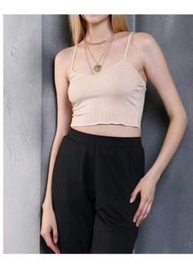 Cute Beige Crop Top
