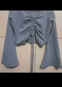 Grey Knot Top