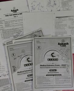 Neet Aakash Test Papers+ Omr +2 Extra Papers
