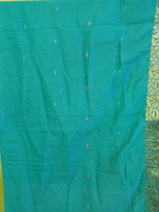 Teal & Gold Sari Fabric