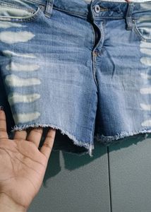 Distressed Denim Shorts