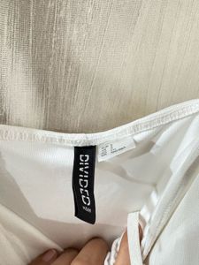 White Ruched Bodycon Mini Dress