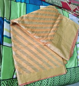 Beautiful Yellow - Golden Handloom Saree