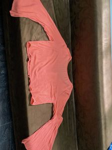 Crop Top With Long Sleeves