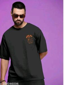 Kajaru Trendy Men Round Neck Printed Oversize Cott
