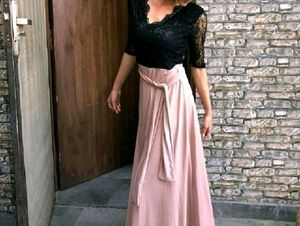 Partywear Satin Slit Gown Dress 🔥