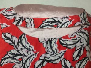 Branded Red Floral Top With Tie Up Sleeves