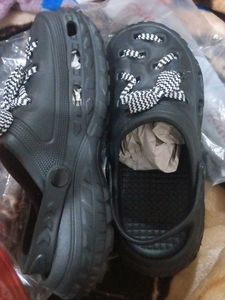 Stylish Black Clogs with Laces