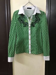 Green Polka Dot  Shirt Bust 32(very Stretchy )