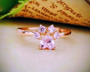 Ring rose-gold plated paw