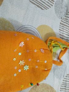 Handmade Reversible Orange &amp; Pink Baby Cap