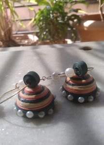 Beautiful Pearl Quilling Jhumkas