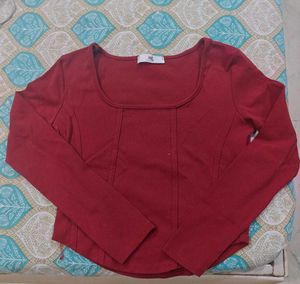 Red Long Sleeve Top
